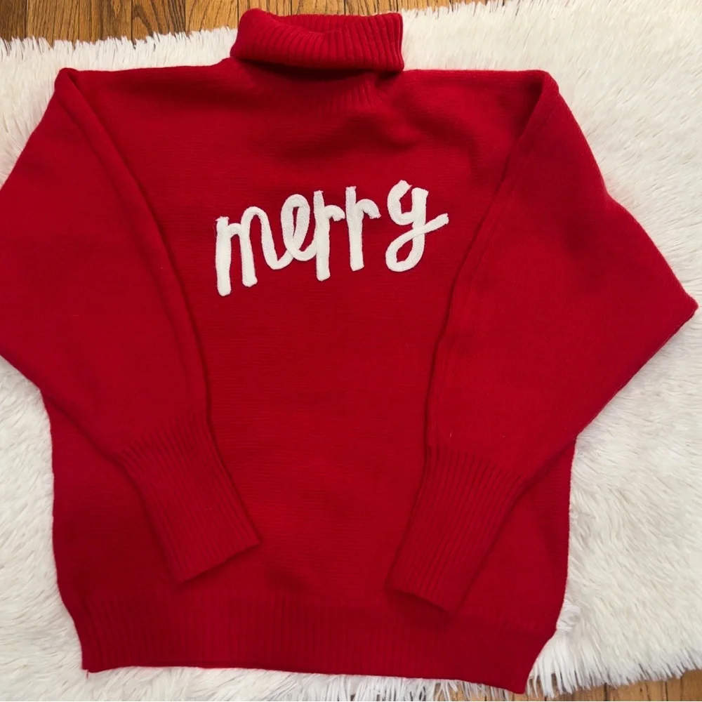 Knit holidays turtle neck sweater size S‎